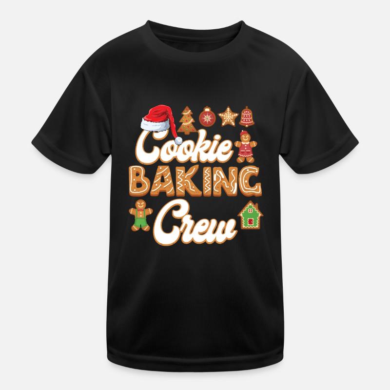 Cookie Baking Crew Christmas Baking Kids Functional T-Shirt
