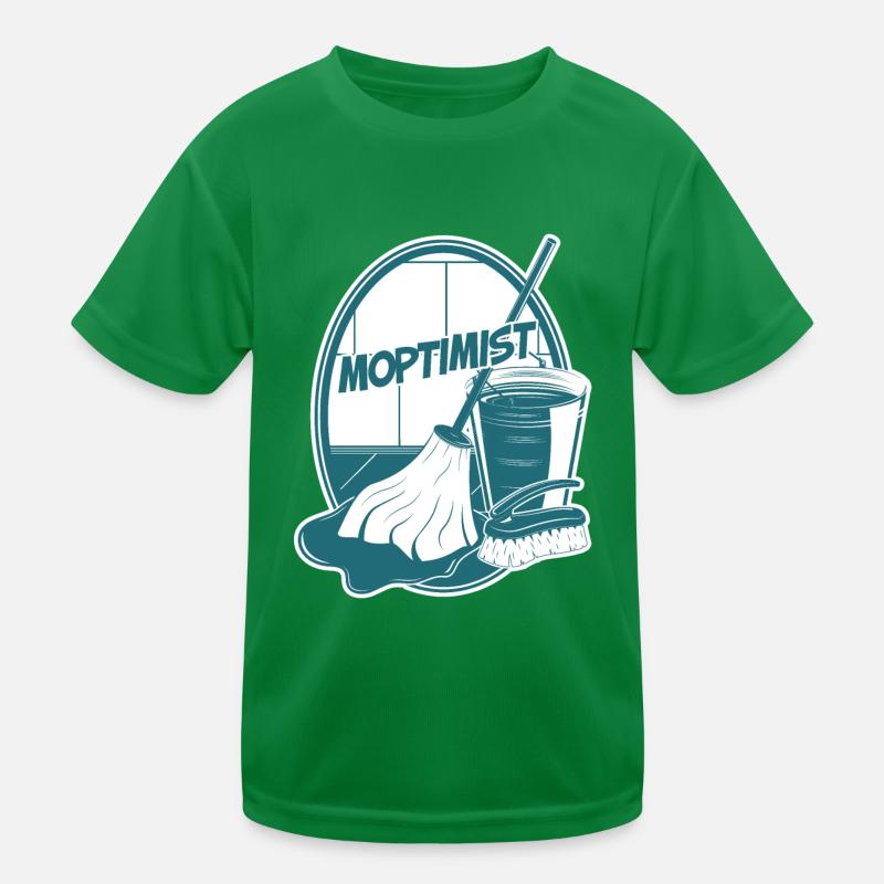 Moptimist Putzfrau Putzmann Putzkolonne Sprüche Kinder Funktions-T-Shirt