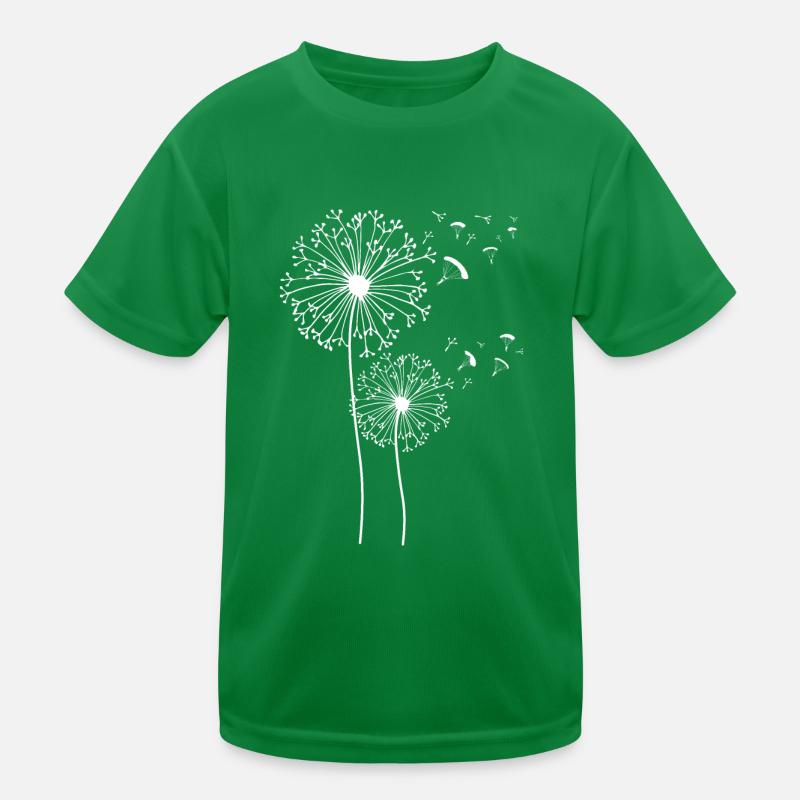 Dandelion Paragliding Skydiving Paraglider Kids Functional T-Shirt
