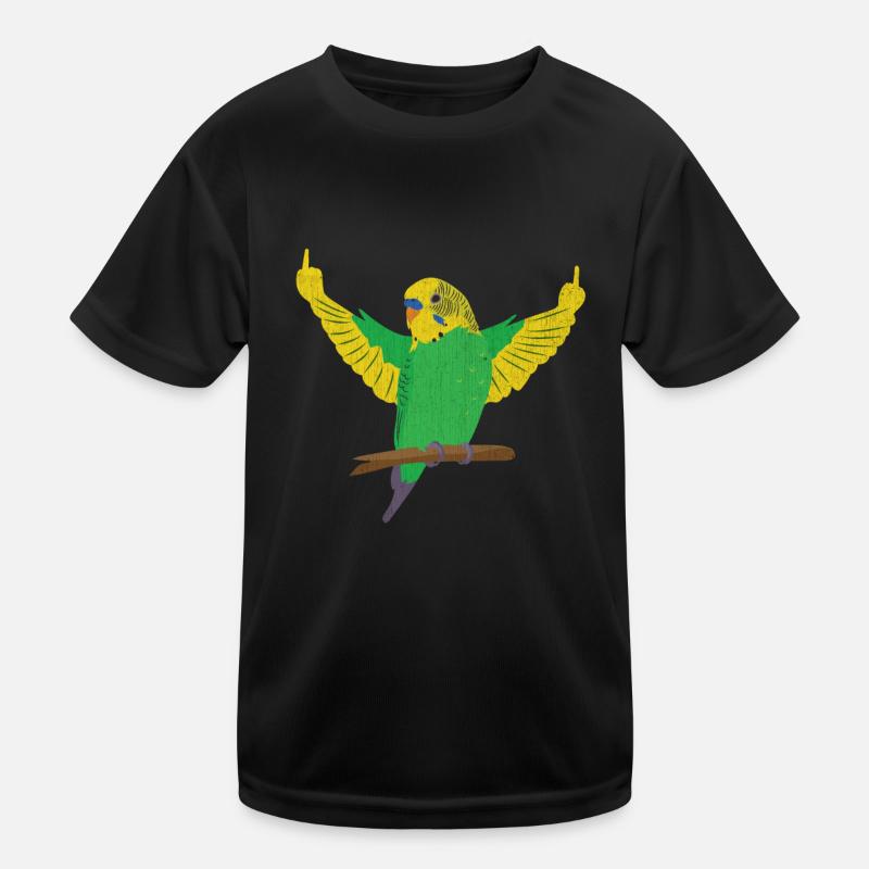 Canary Budgerigar Wave Tick Kids Functional T-Shirt