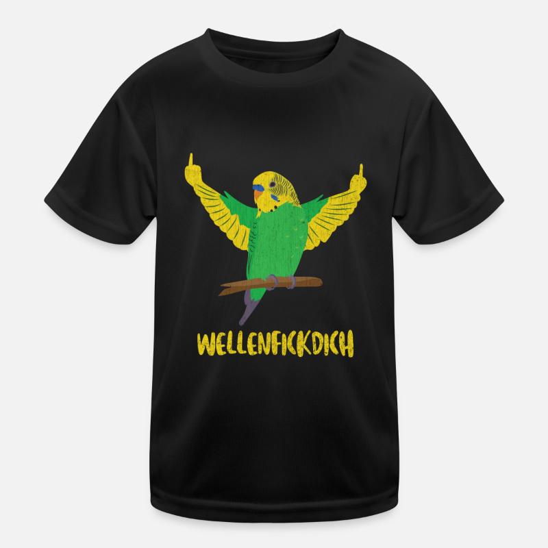 Canary Budgerigar Wave Tick Kids Functional T-Shirt