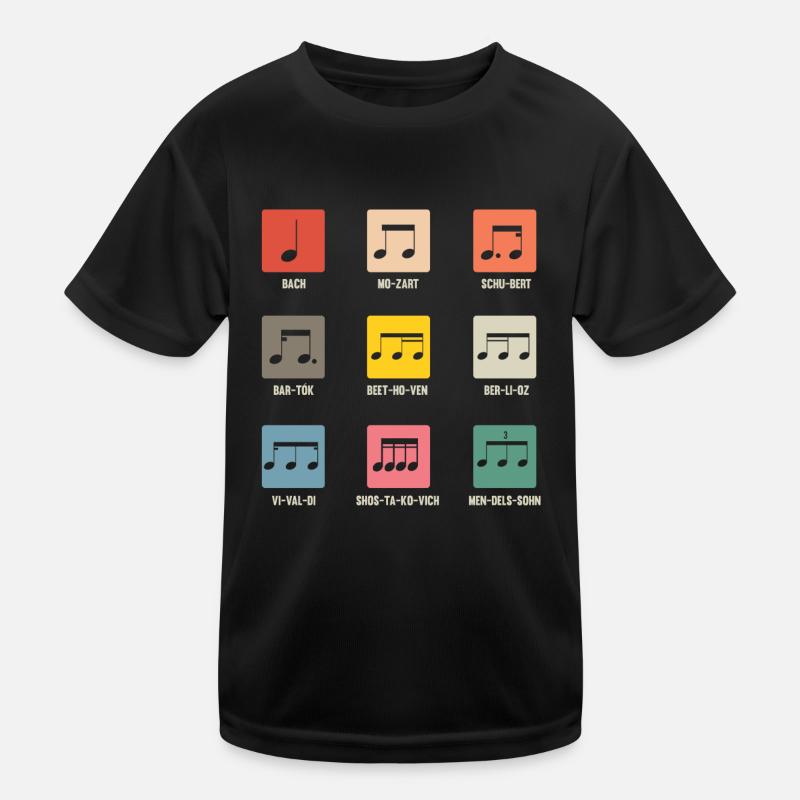 Classical composers, composers, music - Kids Functional T-Shirt - black