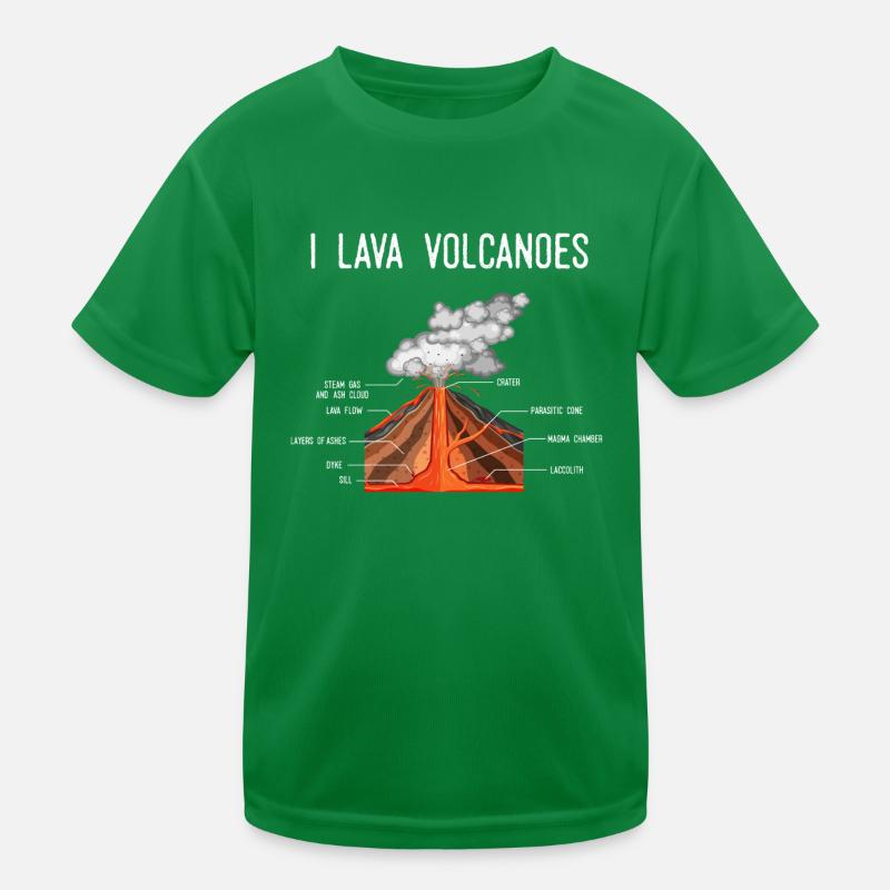 Vulkan, Erde Magma Lava Kinder Funktions-T-Shirt