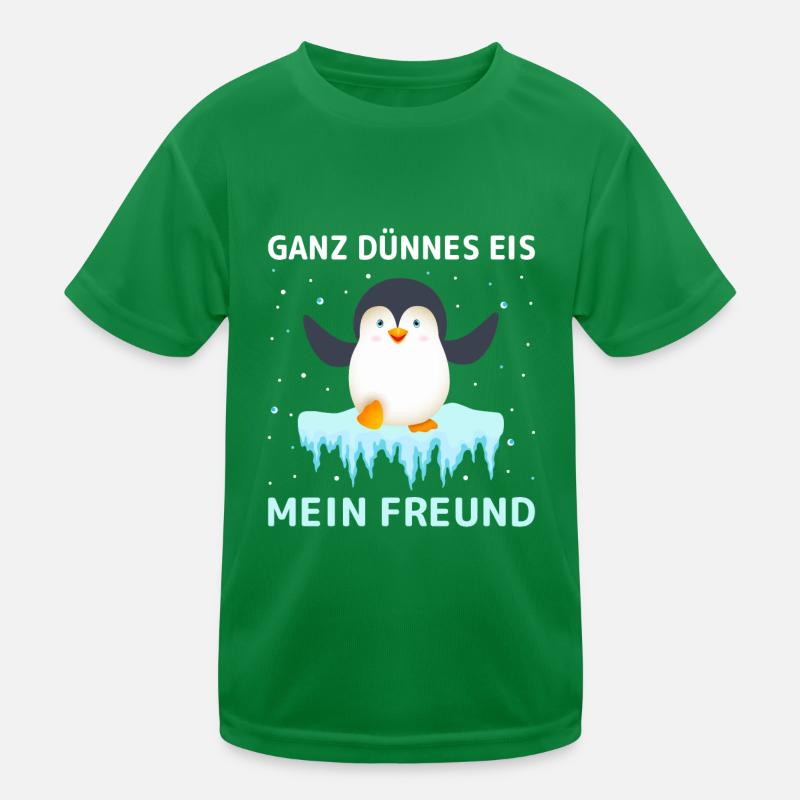 Dünnes Eis Pinguin Kinder Funktions-T-Shirt