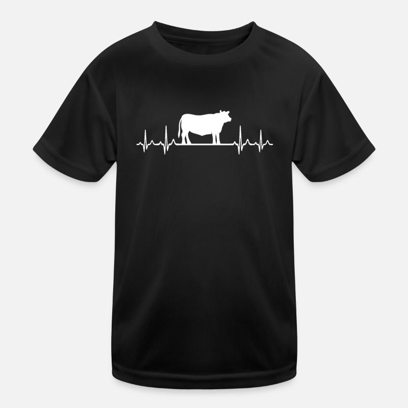 Herzschlag-EKG-Puls - Red Angus Kinder Funktions-T-Shirt