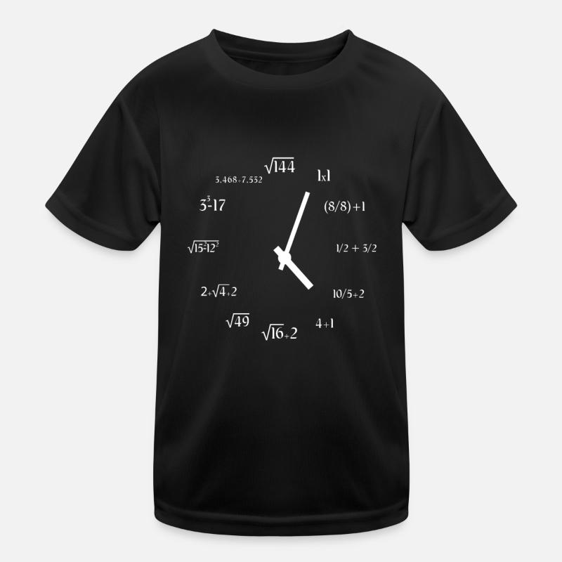 Math Clock Funny Mathematics Clock Meme Math Clock - Kids Functional T-Shirt - black