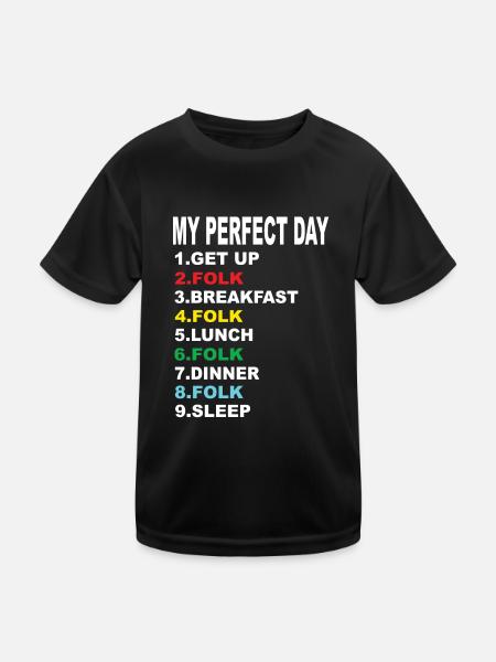 Ma journée parfaite Folk - T-shirt sport Enfant - noir - Devant