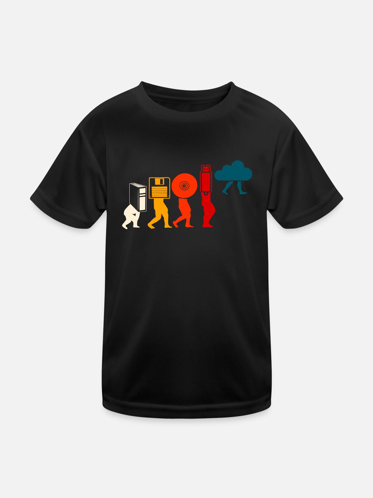 Cloud Programmer Evolution. - Kinder Funktions-T-Shirt - Schwarz - Vorne