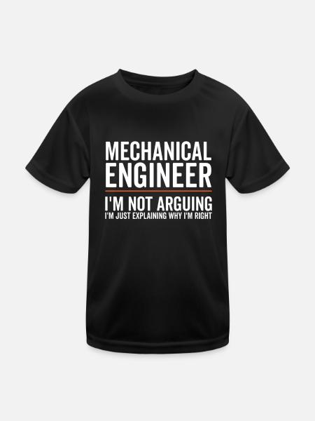 Just Explaining - Mechanical Engineer - Kids Functional T-Shirt - black - Front