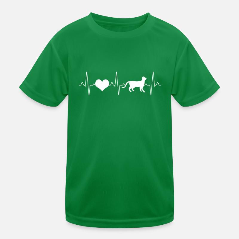 Katze Herzschlag Kinder Funktions-T-Shirt