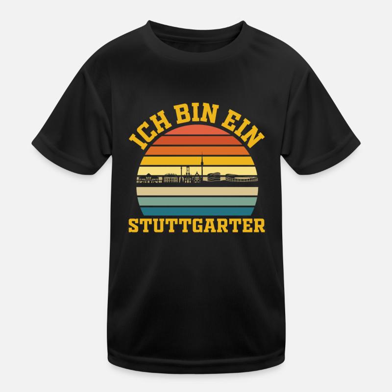 Stuttgart | Ich bin ein Stuttgarter - Kinder Funktions-T-Shirt - Schwarz