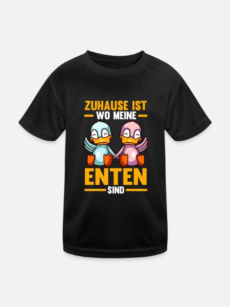 Zuhause ist wo meine Enten sind - Kinder Funktions-T-Shirt - Schwarz - Vorne
