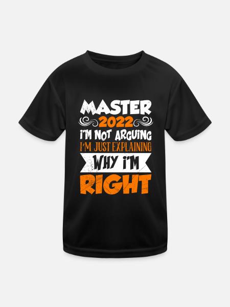 Master 2022 Je ne parle pas de Master - T-shirt sport Enfant - noir - Devant