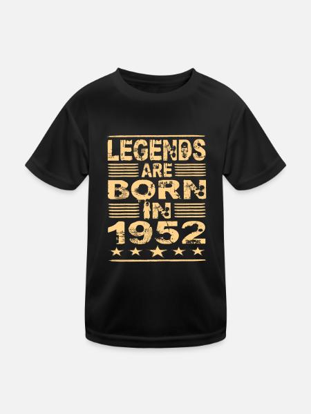 Legenden werden 1952 geboren - Kinder Funktions-T-Shirt - Schwarz - Vorne