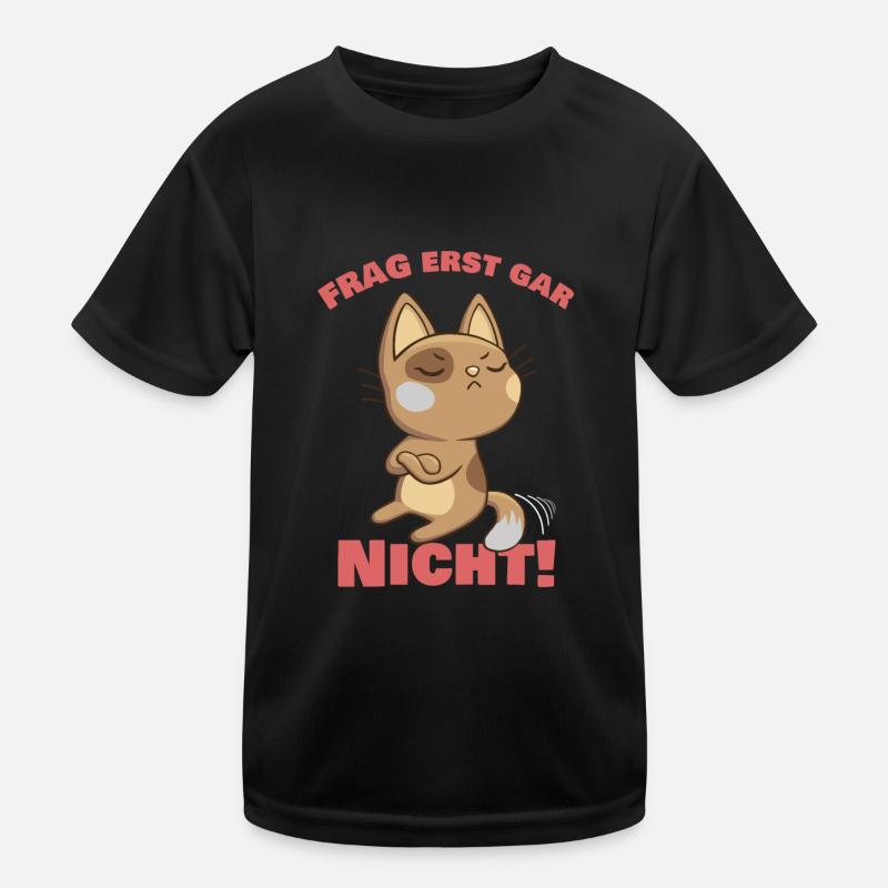 Süße Katze witziger Spruch Geschenk Kinder Funktions-T-Shirt
