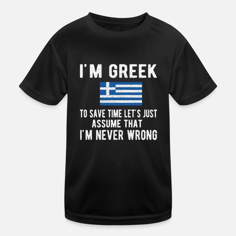 Greek Greece Origin Greek flag Kids Functional T-Shirt