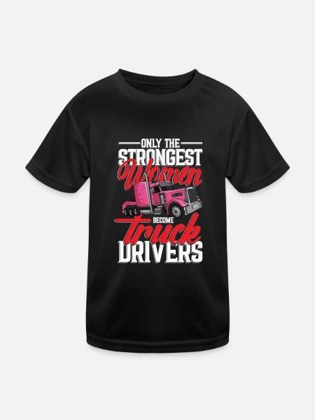 Seules les femmes les plus fortes deviennent conductrices de camion - T-shirt sport Enfant - noir - Devant