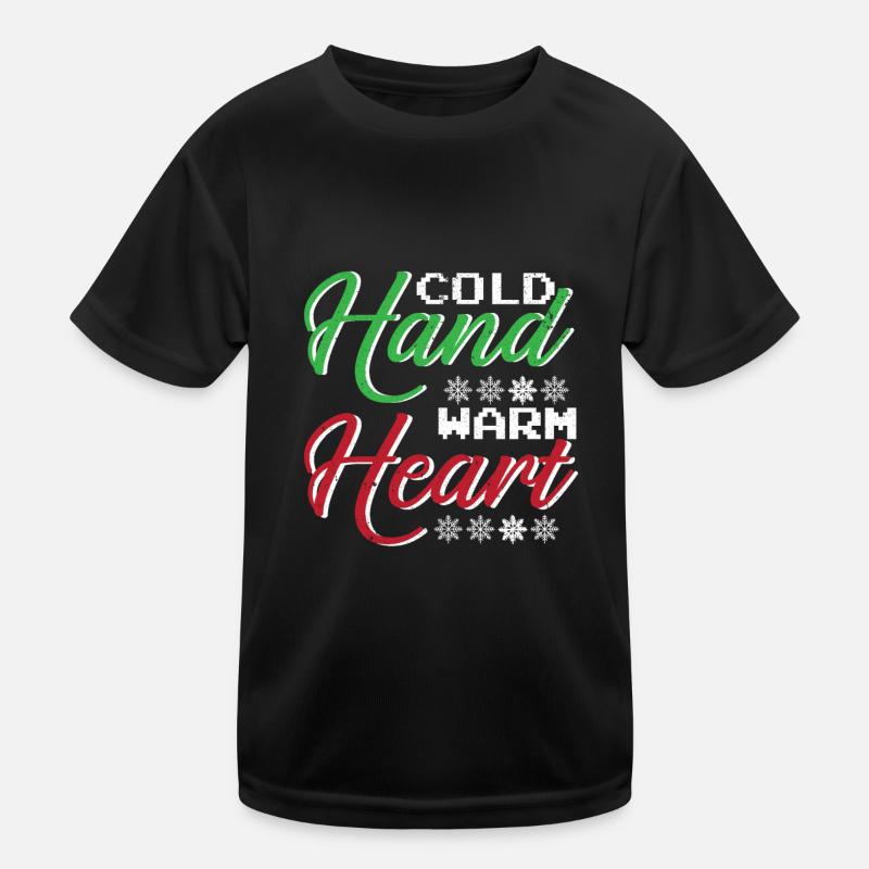 Winter Cold Hands Warm Heart Snow Cold Kids Functional T-Shirt