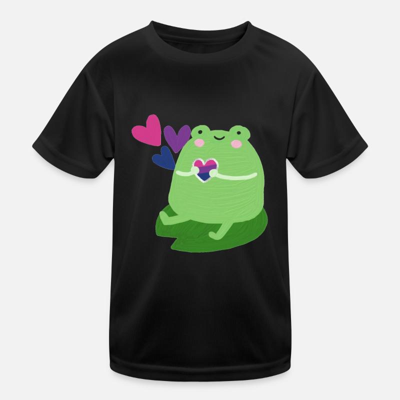 Grenouille douce avec des couleurs de drapeau de fierté bisexuelle T-shirt sport Enfant