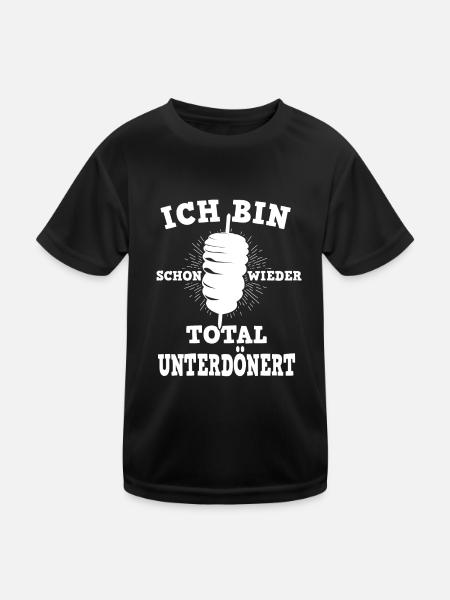 Döner Kebab Dönerspieß Türkisch Dönergrill - Kinder Funktions-T-Shirt - Schwarz - Vorne