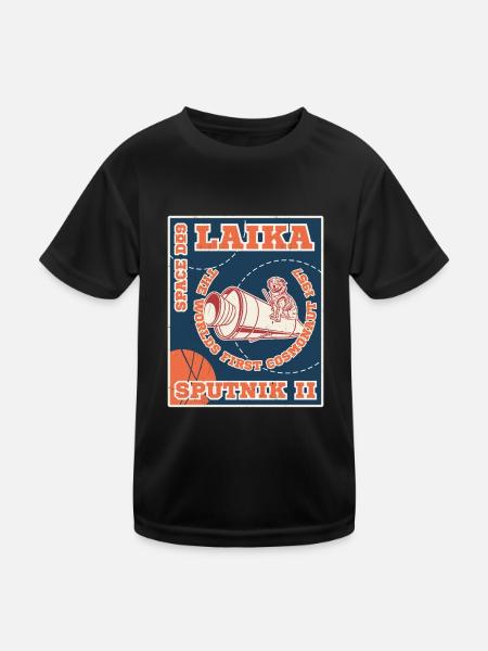Laika Spoutnik 2 Chien Espace Russie URSS - T-shirt sport Enfant - noir - Devant