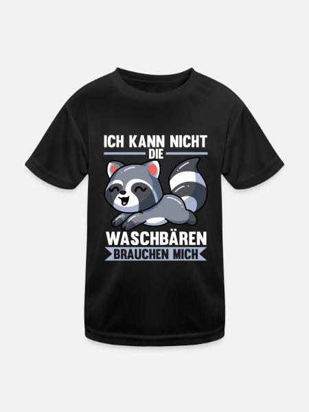 Waschbären Waschbär - Kinder Funktions-T-Shirt - Schwarz - Vorne