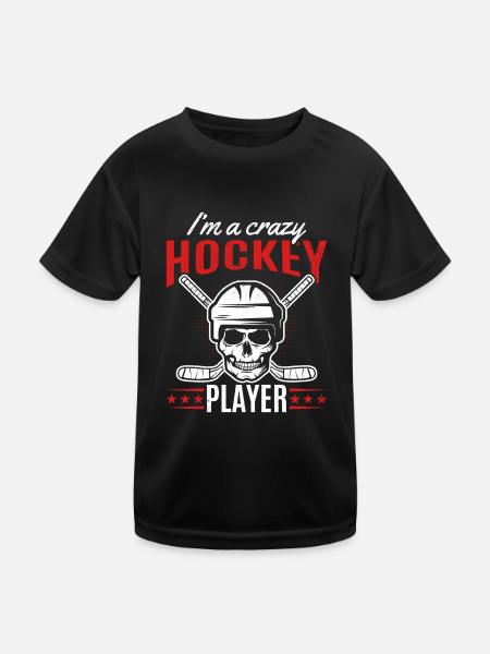 Je suis un joueur de hockey fou I joueur de hockey sur glace - T-shirt sport Enfant - noir - Devant