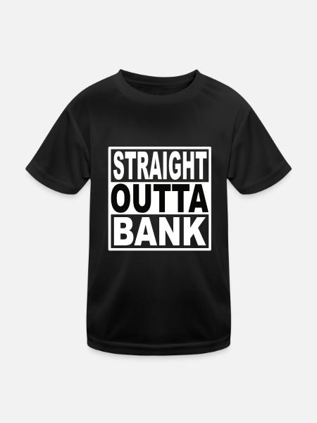 Banque Straigt Outta - T-shirt sport Enfant - noir - Devant