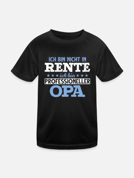 Rente Opa - Kinder Funktions-T-Shirt - Schwarz - Vorne