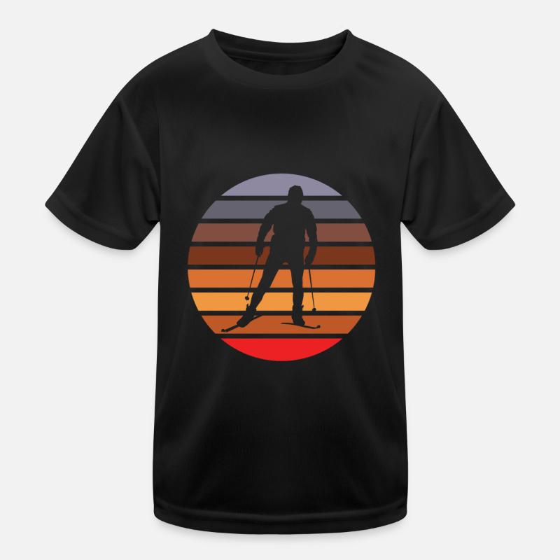 Ski Langlauf Langläufer Kinder Funktions-T-Shirt