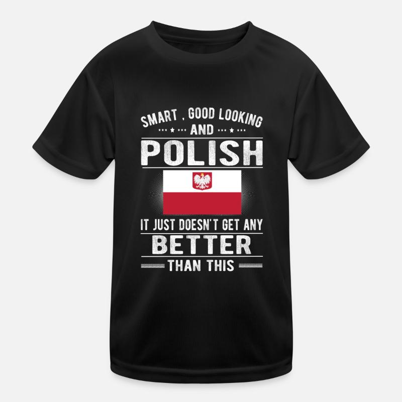 Pole Poland Flag Polish origin Roots Poland Kids Functional T-Shirt