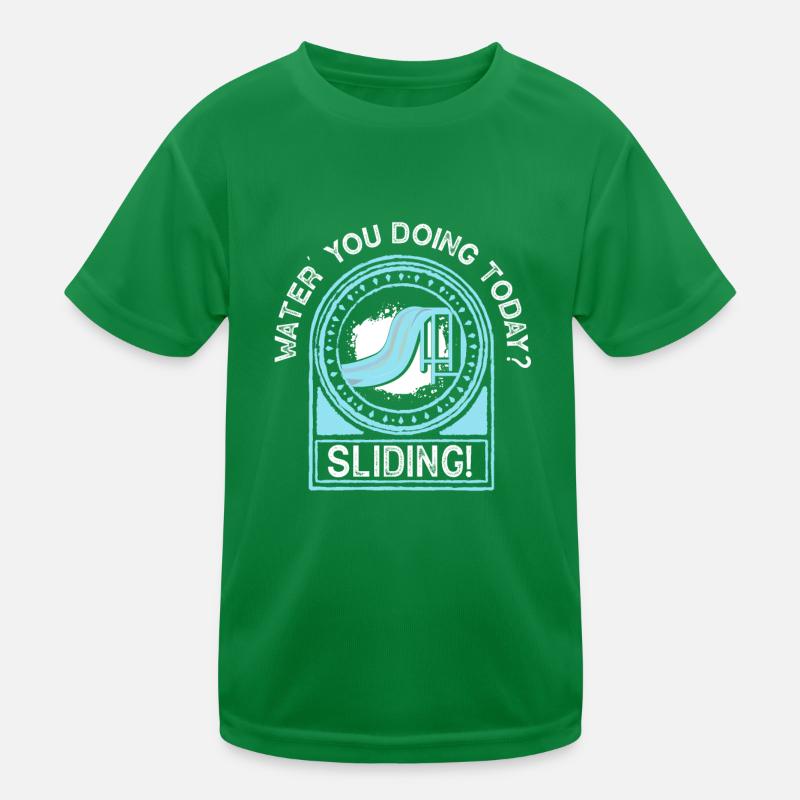 Schwimmbad Wasserrutsche Freibad Rutschen Kinder Funktions-T-Shirt