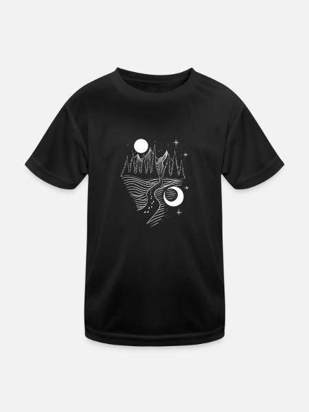 Wandern I Alpen Scout Klettern Pfadfinder Motiv - Kinder Funktions-T-Shirt - Schwarz