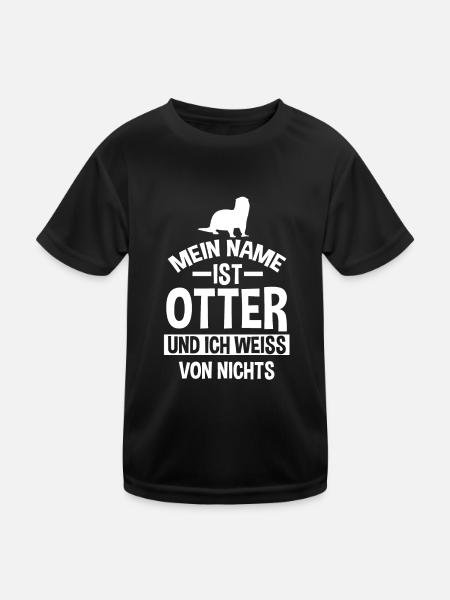 Mein Name ist Otter - Kinder Funktions-T-Shirt - Schwarz - Vorne