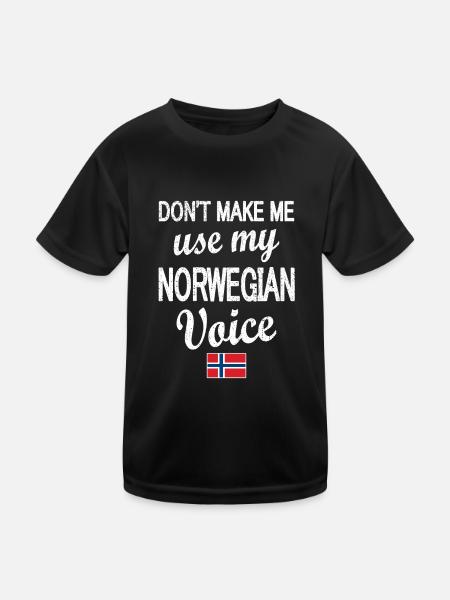 Norwegian Norway flag Norwegian roots - Kids Functional T-Shirt - black - Front