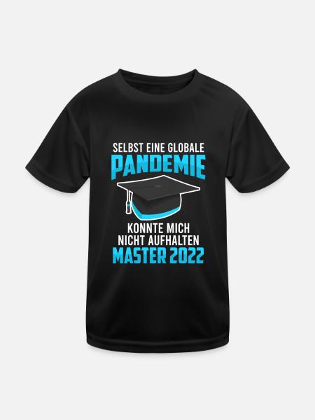 Master Abschluss 2022 Pandemie - Kinder Funktions-T-Shirt - Schwarz - Vorne