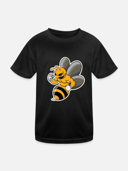conception cool de guêpe - T-shirt sport Enfant - noir - Devant
