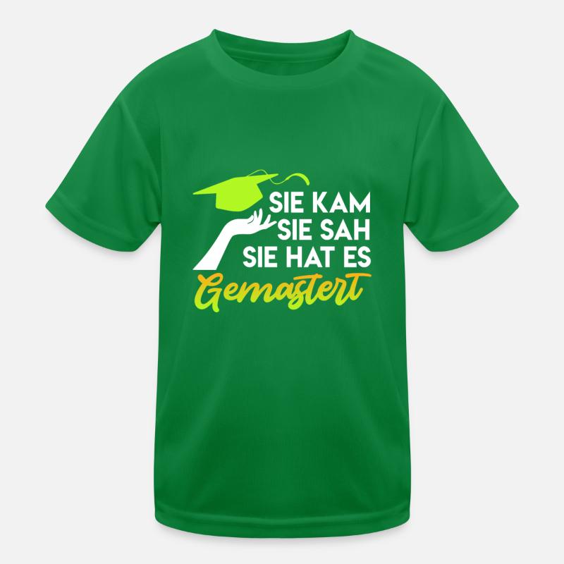 Sie hat es gemastert Masterabschluss Kinder Funktions-T-Shirt