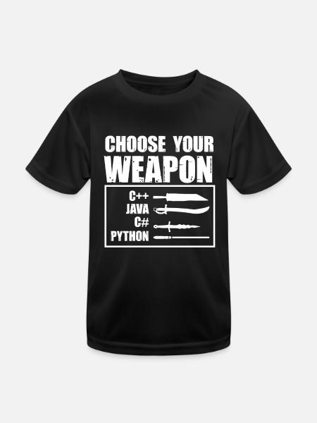 Python-Programmierung, Programmierer, Coder - Kinder Funktions-T-Shirt - Schwarz - Vorne