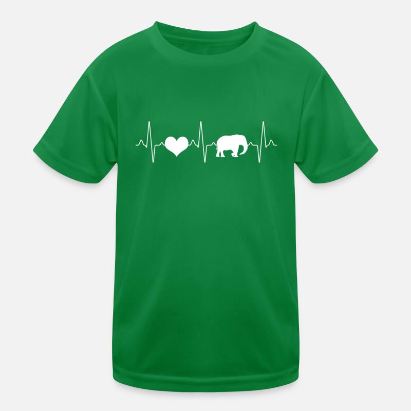 Elefant Herzschlag Kinder Funktions-T-Shirt
