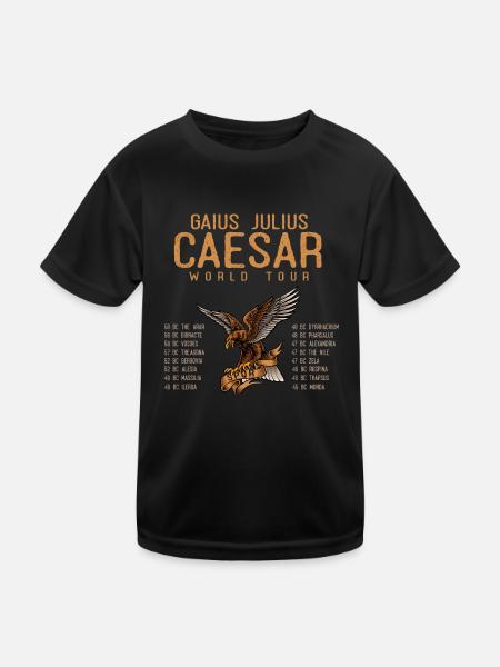 Gaius Julius Caesar World Tour, Ancient Romans - Kids Functional T-Shirt - black - Front
