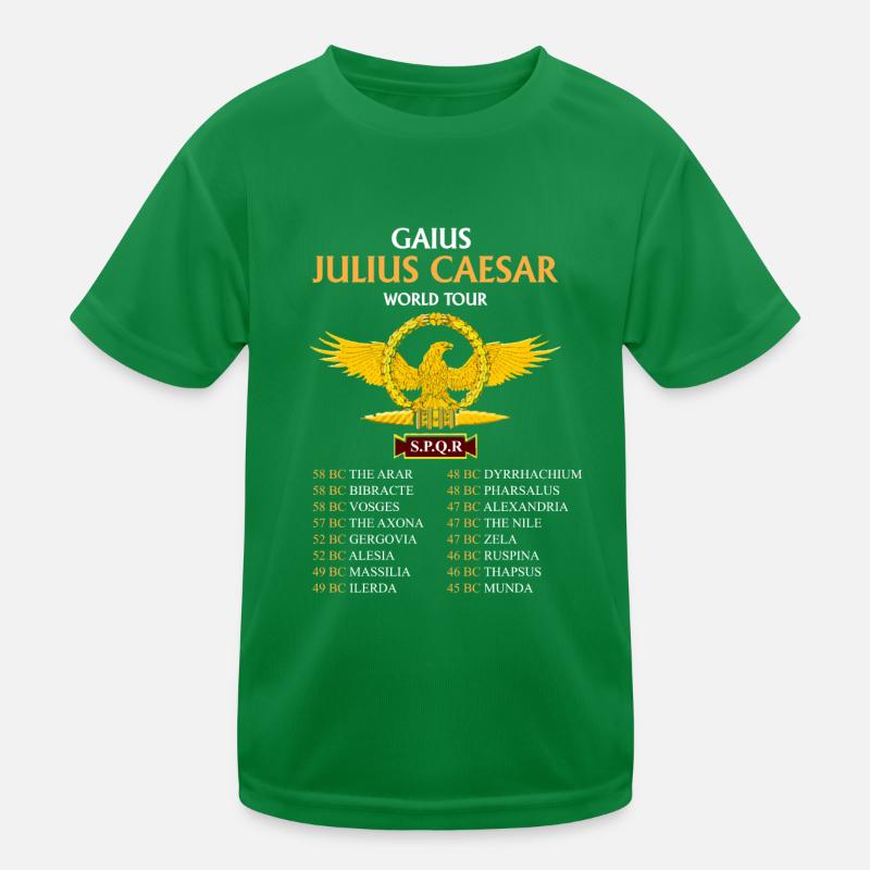 Gaius Julius Caesar World Tour, Ancient Romans Kids Functional T-Shirt