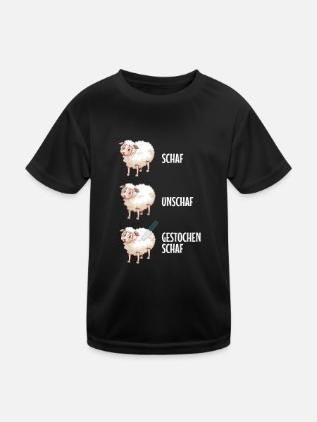 Fotograf Schaf Unschaf Gestochen Schaf Fotografie - Kinder Funktions-T-Shirt - Schwarz - Vorne