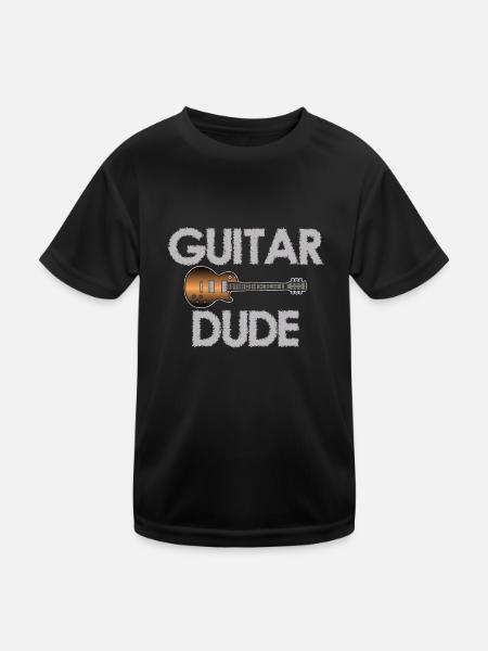Guitar Dude Music Player Musician Guitarist Graphics - Kids Functional T-Shirt - black - Front