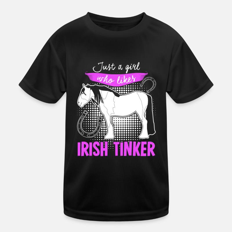 Irish Tinker Pferd Reiterin Pferde Kinder Funktions-T-Shirt
