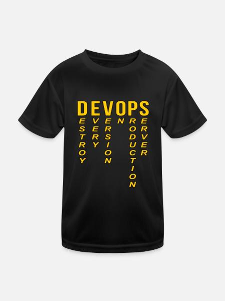 Devops Definition Technischer Computer - Kinder Funktions-T-Shirt - Schwarz - Vorne