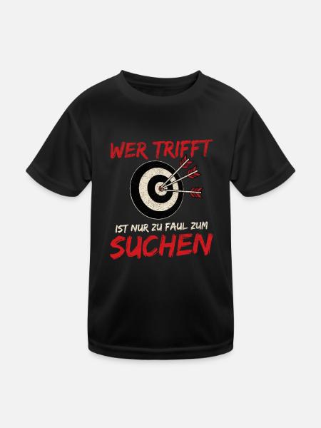 Bogenschütze Pfeile Zielscheibe Bogenschießen - Kinder Funktions-T-Shirt - Schwarz - Vorne