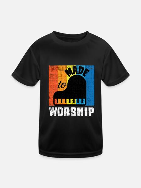 Made To Worship Synthesizer Musik abmischen - Kinder Funktions-T-Shirt - Schwarz - Vorne