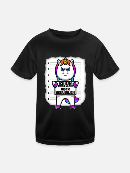 Klein aber gefährlich - Kinder Funktions-T-Shirt - Schwarz - Vorne