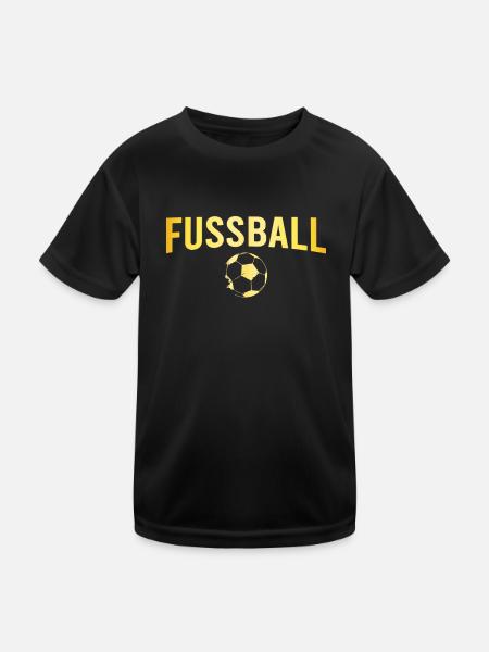 Fußball Fussball - Kinder Funktions-T-Shirt - Schwarz - Vorne